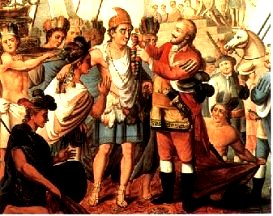 cortes_moctezuma Cortez şi Montezuma