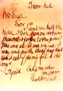 scrisoarea lui Jack Spintecatorul