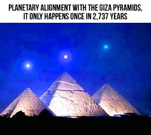 Pe 3 decembrie 2012, deasupra piramidelor egiptene va avea loc o aliniere planetară ce s-ar produce o dată la 2.737 de ani... Adevărat sau fals?