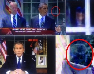 Se apropie sfârşitul lumii? Spirite demonice apar pe geamurile de la Casa Albă, în timpul discursurilor preşedinţilor Bush şi Obama!