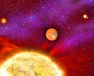 Descoperire remarcabilă a astronomilor: o planetă gigantică, de 10 ori mai mare ca Jupiter, care are pe cer 4 sori!