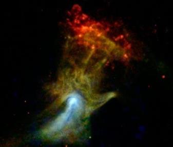 Se află la doar 17.000 de ani-lumină! NASA a descoperit acolo "mâna lui Dumnezeu", verde, roşie şi albastră!