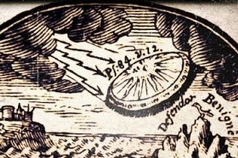 Într-o carte de acum 300 de ani (din 1716), este prezentată o farfurie zburătoare care iese din nori! Suntem supravegheaţi timp de sute de ani de extratereştri sau de fiinţe avansate din interiorul Pământului...