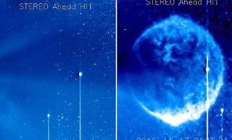 NASA a detectat o uriaşă sferă albastră în faţa Soarelui! Eroare fotografică sau o fi ceva misterios?