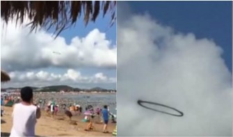 Inelul negru de fum de pe o plajă din China i-a lăsat pe toţi cu gura căscată... Ce-a fost?