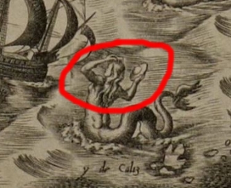 Într-o hartă veche de 450 de ani, se observă o sirenă ţinând în mână... o farfurie zburătoare modernă!?