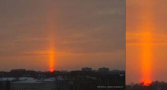 Un fascicul imens de lumină a fost observat în Rusia... E doar un halo?