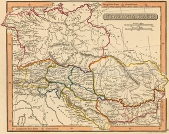 Surpriză enormă! O hartă publicată la Londra în anul 1835 şi denumită "Germania, Dacia", prezintă teritoriul Daciei de acum 2.000 de ani