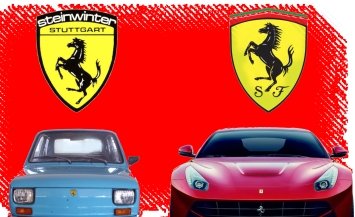 Un mic producător auto german (de care, probabil, n-aţi auzit niciodată) are aproape acelaşi logo ca şi celebra companie Ferrari. Care e misterul?