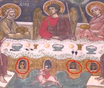 Apar 3 capete de extratereştri "reptilieni" într-o pictură de la Mănăstirea Suceviţa?