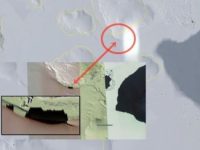 O umbră a unui castel medieval apare pe gheaţa Antarcticii... O hologramă misterioasă din trecutul Antarcticii sau probleme tehnice Google Earth?