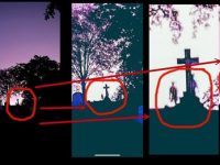 Fotografia horror de lângă o cruce din cimitir: un "spectru" cu jumătate de picior şi altul care stă cu spatele!