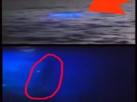 O lumină albastră tare bizară ce ieşea de sub apele oceanului, precum şi un umanoid submarin au fost surprinşi într-un videoclip filmat în Puerto Rico
